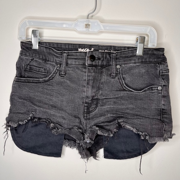 Mossimo Super Stretch High Rise Black Denim Shorts - Size 6/28 - Picture 8 of 13